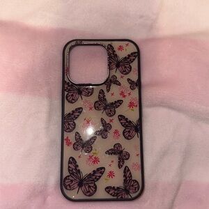 NWT iPhone 14‎ Pro Pink Butterfly Case